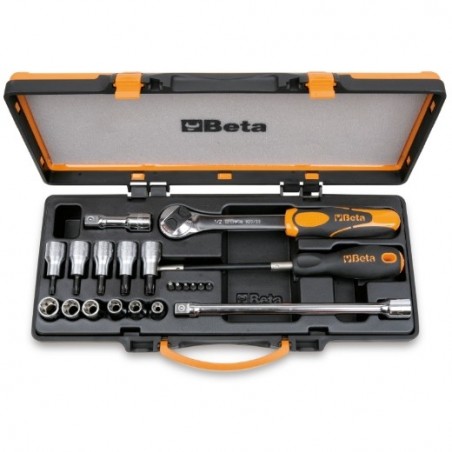 920TX/C17 Surtido de 6 puntas, 6 vasos, 5 vasos con punta y 4 accesorios para tornillos Torx&reg,, en caja de metal