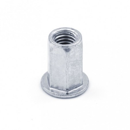 TUERCA REMACHABLE HEXAGONAL FONDO ABIERTO CABEZA ANCHA ACERO M6 X 15,5