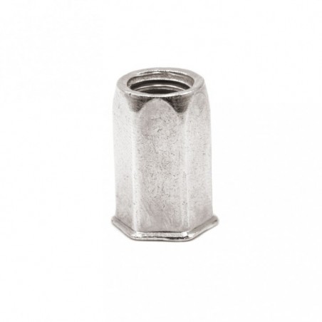 TUERCA REMACHABLE HEXAGONAL FONDO ABIERTO CABEZA REDUCIDA ACERO M6 X 16