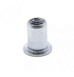 TUERCA REMACHABLE CILINDRICA RANURADA FONDO ABIERTO CABEZA ANCHA ACERO M10 X 17