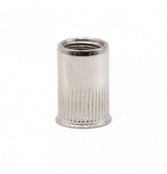 TUERCA REMACHABLE CILINDRICA RANURADA FONDO ABIERTO CABEZA REDUCIDA INOX A-2 M4 X 10