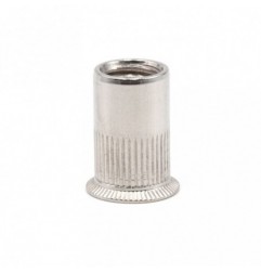 TUERCA REMACHABLE CILINDRICA RANURADA FONDO ABIERTO CABEZA AVELLANADA ACERO M5 X 13,5