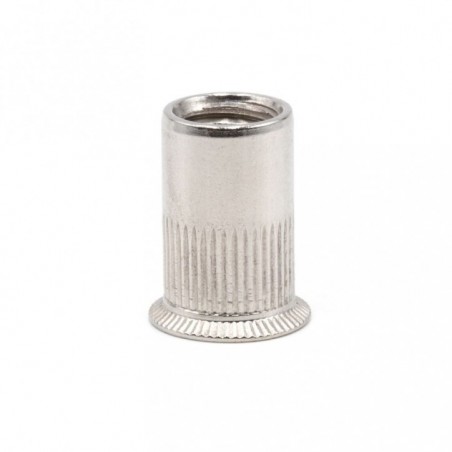 TUERCA REMACHABLE CILINDRICA RANURADA FONDO ABIERTO CABEZA AVELLANADA ACERO M4 X 11,5