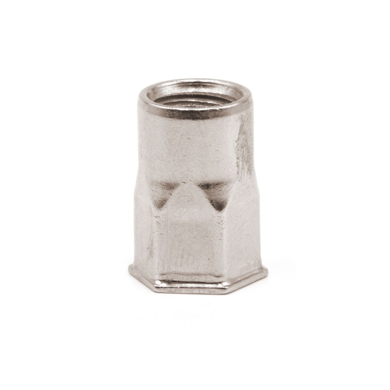 TUERCA REMACHABLE SEMI-HEXAGONAL FONDO ABIERTO CABEZA REDUCIDA INOX A-2 M5 X 14