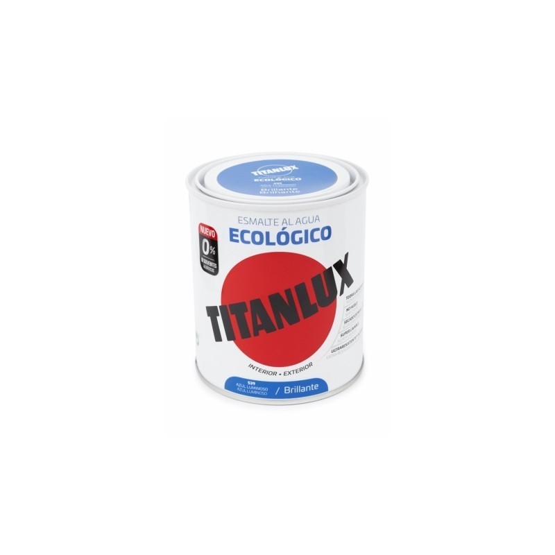 PINTURA ESMALTE ECO AL AGUA  BRILLO AZUL LUM 750ML