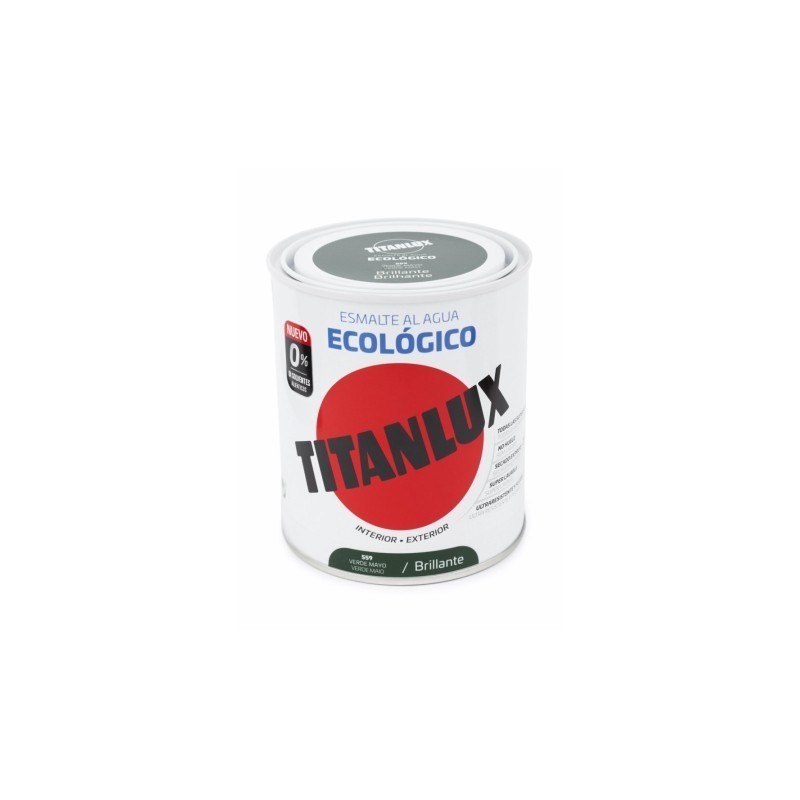 PINTURA ESMALTE AL AGUA  ECO BRILLO VERDE MAYO 750ML