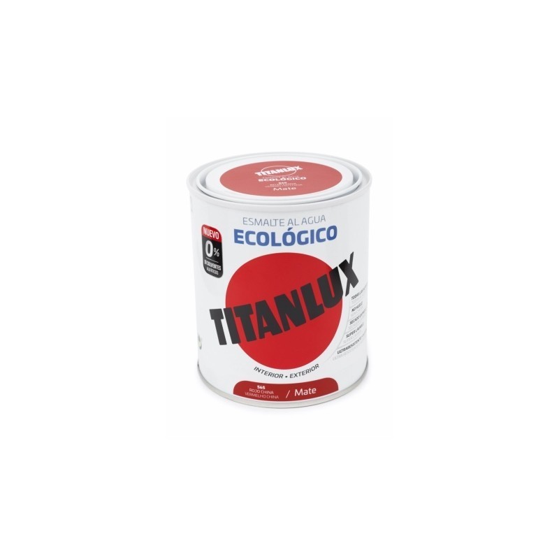 PINTURA ESMALTE AL AGUA  ECO MATE ROJO CHINA 750ML