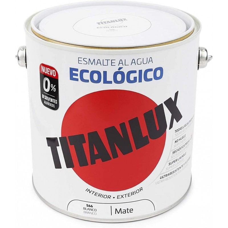 PINTURA ESMALTE AL AGUA ECO MATE BLANCO 2,5L