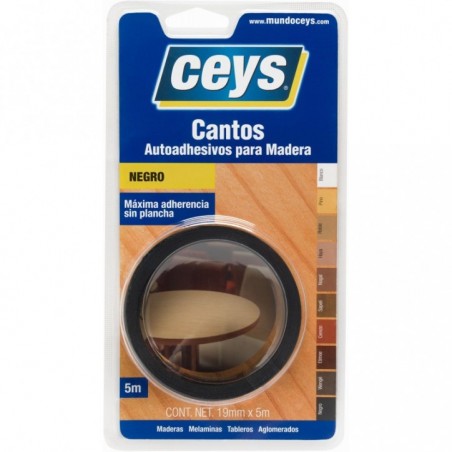 CEYS CANTO AUTOADHESIVO NEGRO ROLLO 5M