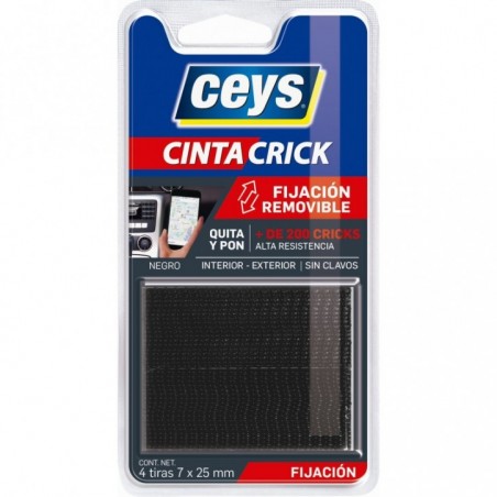 CEYS CRICK NEGRO 4 TIRAS DE 7CMX25MM