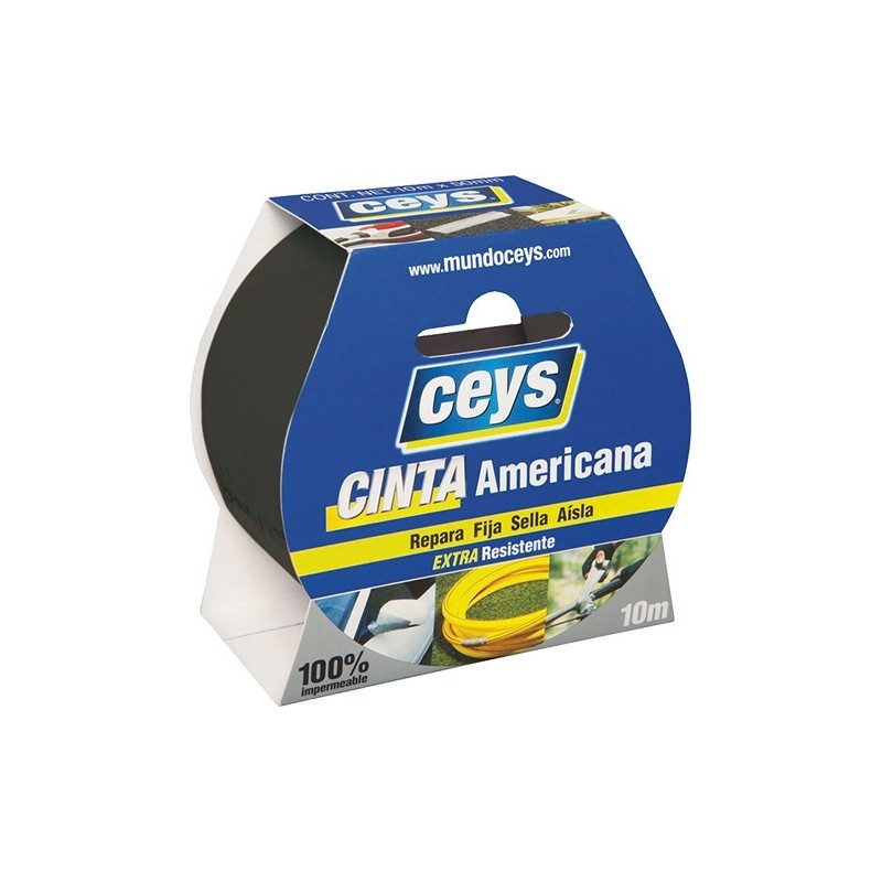 CEYS CINTA AMERICANA NEGRO ROLLO 10MX50