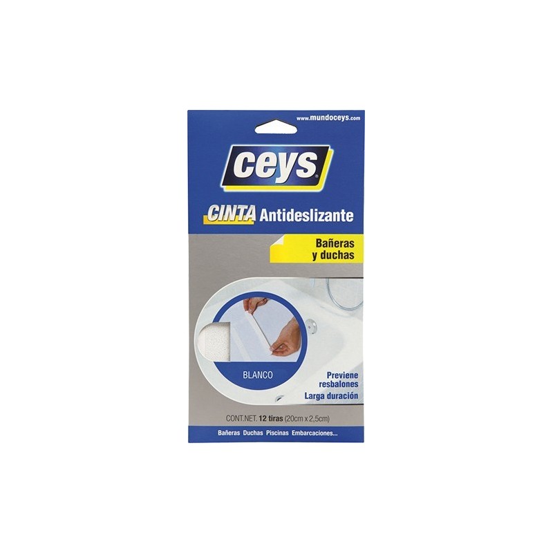 CEYS TIRAS ANTIDESLIZ BAÑERAS BLANCO