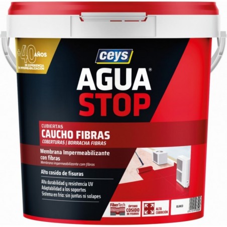 AGUASTOP CAUCHO FIBRAS BLANCO 5KG