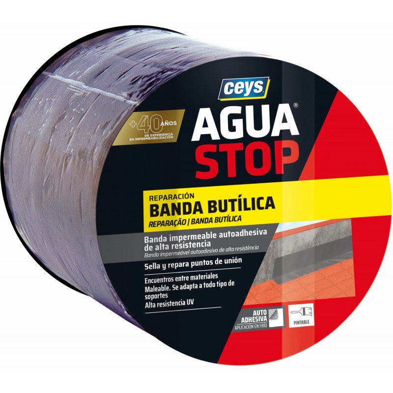 AGUASTOP BANDA IMP. BUTILO GRIS 15CMX10M