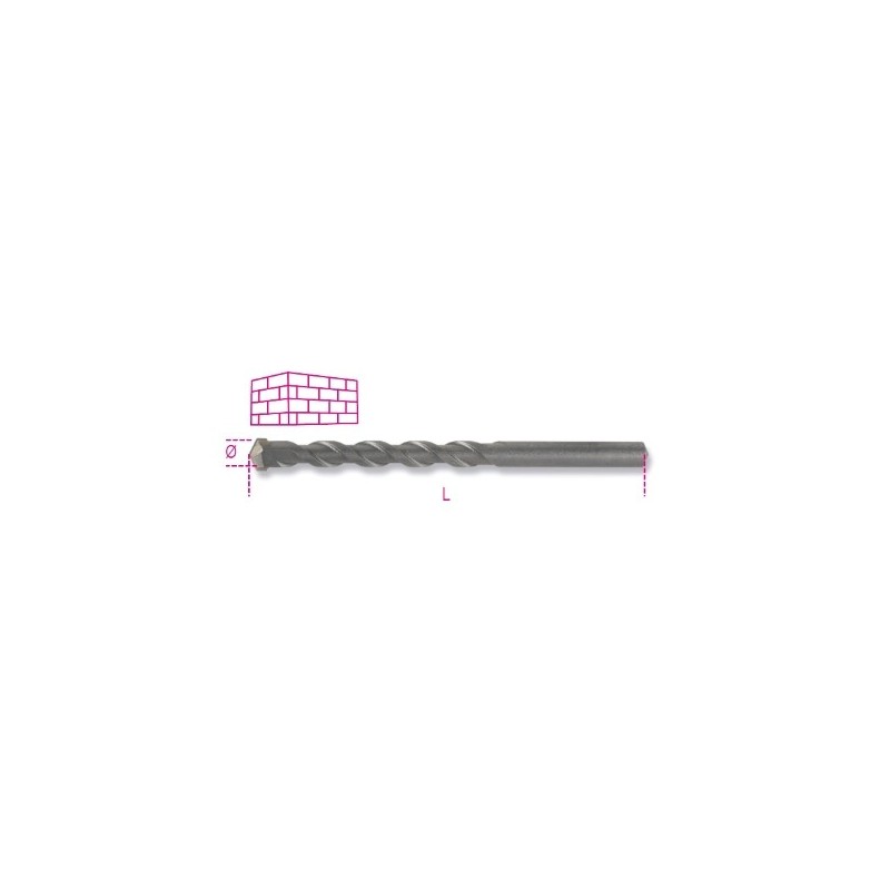 417L 5 Broca fresada helicoidal de albañilería, con punta de metal duro