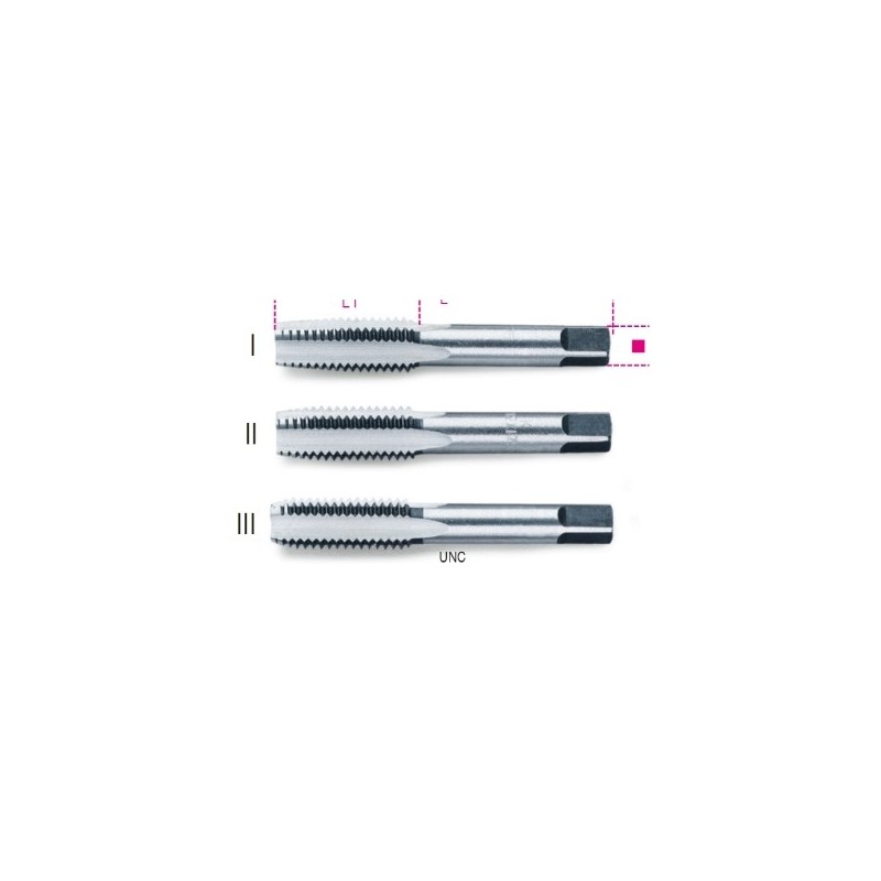 430ASC 3/8 Machos de roscar manuales de acero cromado, rosca UNC