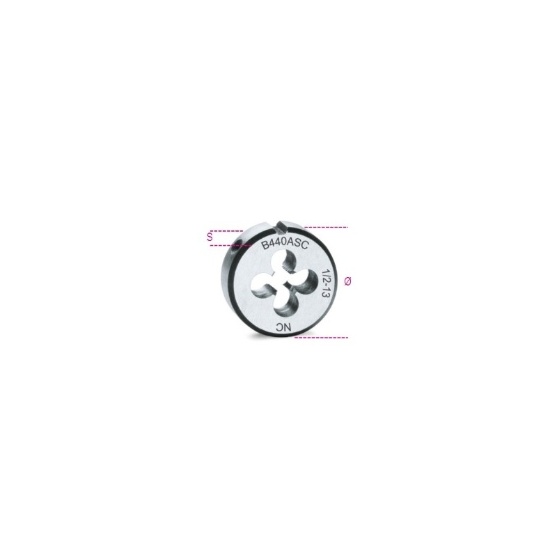 440ASC 1/2 Terraja de paso grueso de acero cromado, rosca UNC