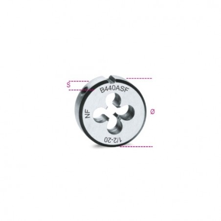 440ASF 3/8 Terraja de paso fino de acero cromado, rosca UNF