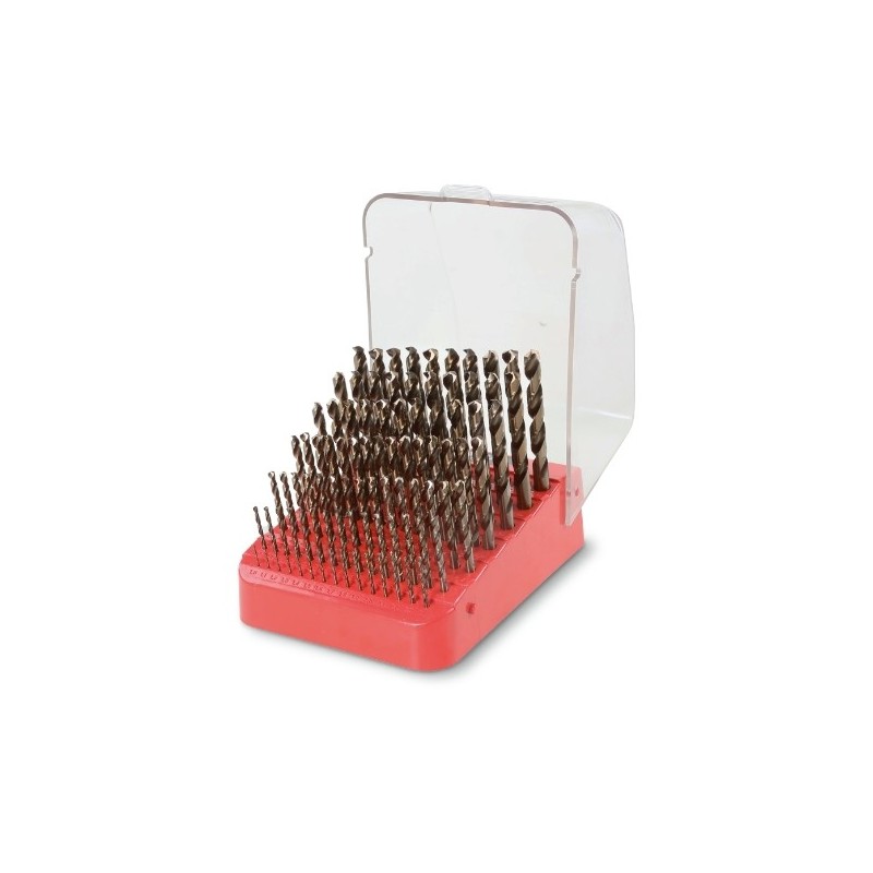 415/SP91 Juego de 91 de brocas HSS-CO 8% helicoidales rectificadas, en caja de plástico