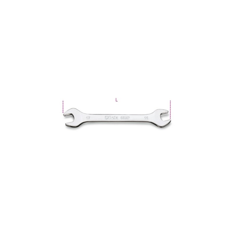 55MP 18X19 Llave fija de dos bocas abiertas, cromada brillante