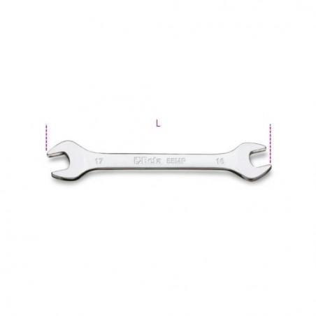 55MP 18X19 Llave fija de dos bocas abiertas, cromada brillante
