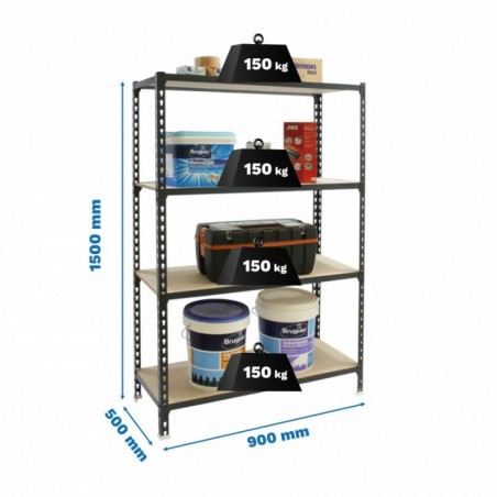 MADERCLICK 4/500 1500 ANTRACITA/MADERA