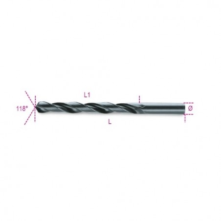 410AS 23/64 Broca HSS helicoidal laminada, en pulgadas