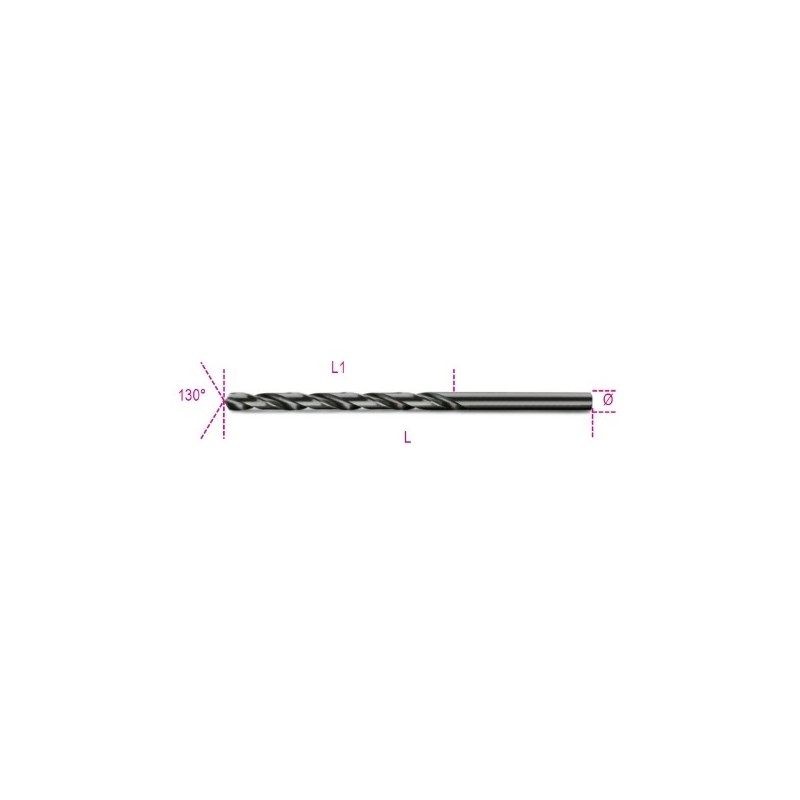 412L 3,50 Broca HSS helicoidal rectificada serie larga, bruñida