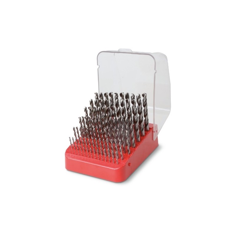 412/SP91 Juego de 91 de brocas HSS helicoidales rectificadas, en caja de plástico