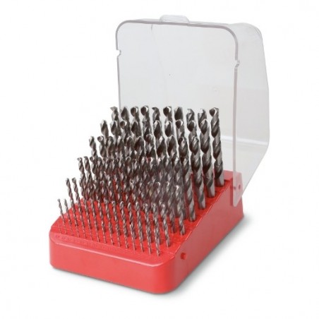 412/SP91 Juego de 91 de brocas HSS helicoidales rectificadas, en caja de plástico