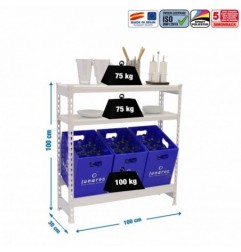 SIMONBOTTLE SHELF 1-2- 1000X1000X300 BCO/BCO