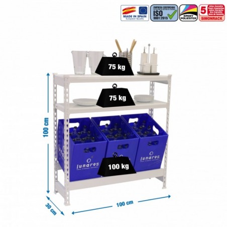 SIMONBOTTLE SHELF 1-2- 1000X1000X300 BCO/BCO