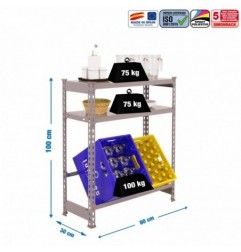 SIMONBOTTLE SHELF 1-2- 1000X800X300 GRIS/GRIS
