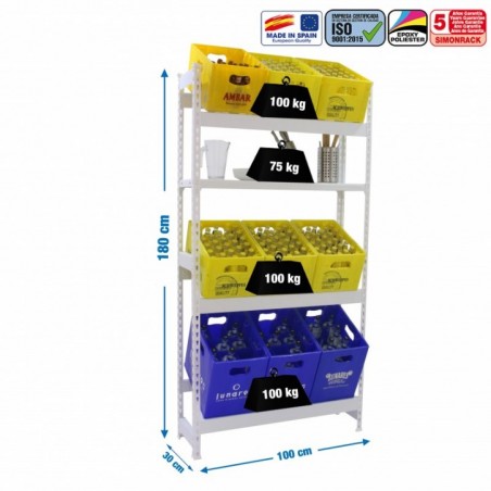 SIMONBOTTLE SHELF 3-1- 1800X1000X300 BCO/BCO
