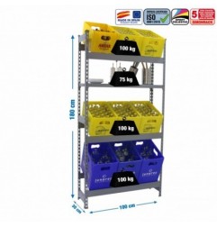 SIMONBOTTLE SHELF 3-1- 1800X1000X300 GRIS/GRIS