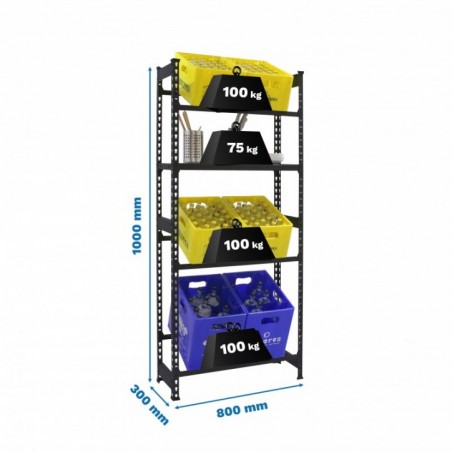 SIMONBOTTLE SHELF 3-1- 1800X800X300 ANTR/ANTR