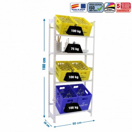SIMONBOTTLE SHELF 3-1- 1800X800X300 BCO/BCO