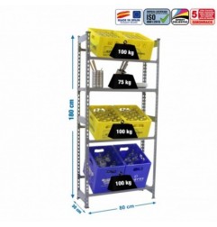 SIMONBOTTLE SHELF 3-1- 1800X800X300 GRIS/GRIS