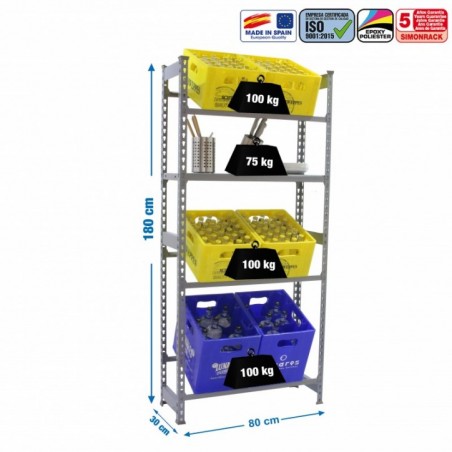 SIMONBOTTLE SHELF 3-1- 1800X800X300 GRIS/GRIS