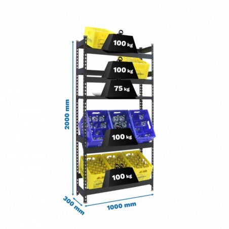 SIMONBOTTLE SHELF 4-1 - 2000X1000X300 ANTR/ANTR