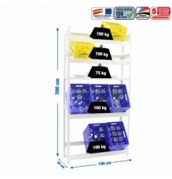 SIMONBOTTLE SHELF 4-1 - 2000X1000X300 BCO/BCO