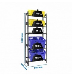 SIMONBOTTLE SHELF 4-1 - 2000X800X300 ANTR/ANTR