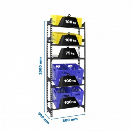 SIMONBOTTLE SHELF 4-1 - 2000X800X300 ANTR/ANTR
