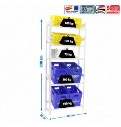 SIMONBOTTLE SHELF 4-1 - 2000X800X300 BCO/BCO