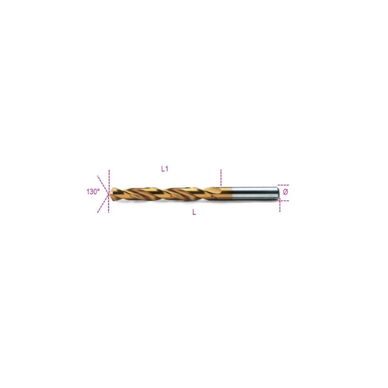 414 10,50 Broca HSS-TiN helicoidal rectificada