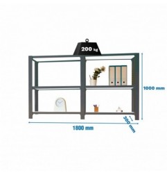 PACK OFFICLICK 3/300 METAL I+A ANTRACITA/BLANCO