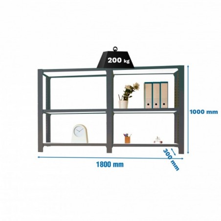 PACK OFFICLICK 3/300 METAL I+A ANTRACITA/BLANCO