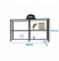PACK OFFICLICK 3/300 METAL I+A ANTRACITA/GALVA