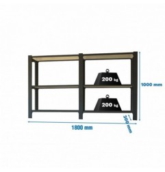 PACK OFFICLICK 3/300 WOOD I+A ANTRACITA/BLANCO