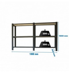 PACK OFFICLICK 3/400 WOOD I+A ANTRACITA/BLANCO